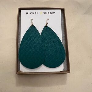 Nickel & Suede Spruce Drop Earrings